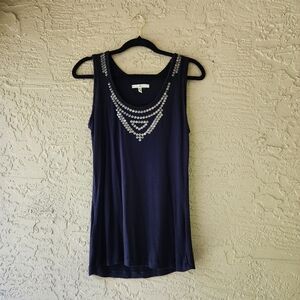 Velvet Heart Black Beaded Tank Top